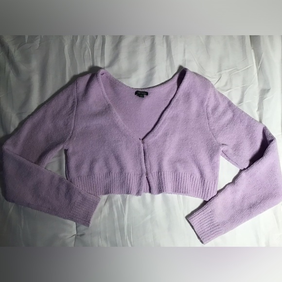 Wild fable, extra large cropped lavender chenille sweater excellent condition - Picture 1 of 7